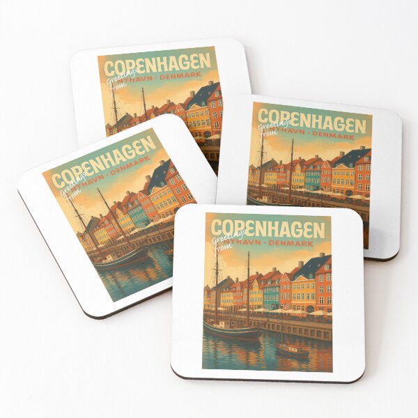 Item preview, Travel COPENHAGEN - NYHAVN Denmark Vintage Poster Art designed and sold by Earth Celebration Designs.