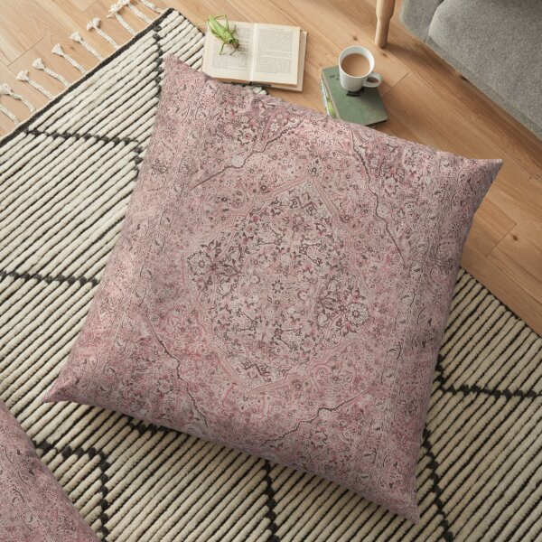 Tapis Tabriz persan antique imprimé Coussin de sol