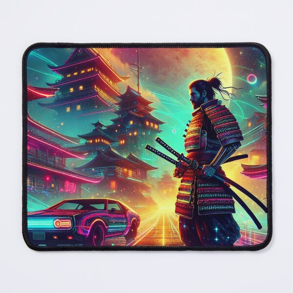 Item preview, Futuristic Samurai and Spaceships | Sci-Fi Cyberpunk Wall Art | Japanese Warrior Digital Print V5 designed and sold by Brainrot25.