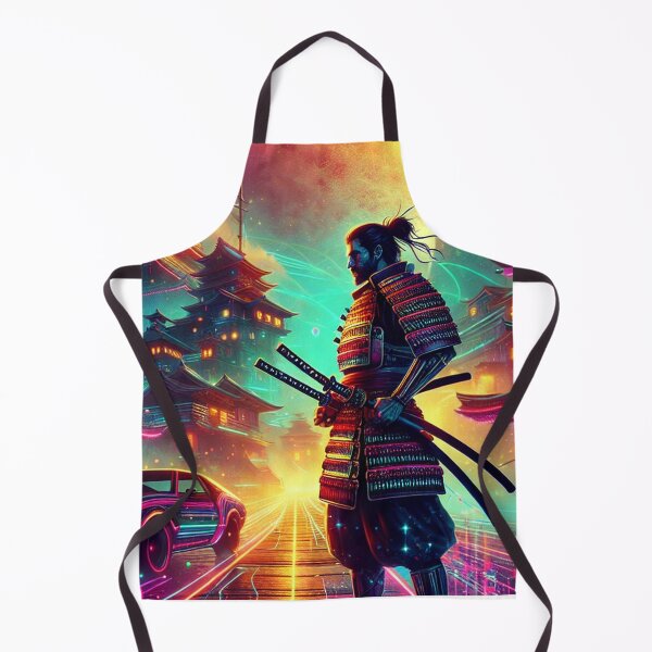 Item preview, Futuristic Samurai and Spaceships | Sci-Fi Cyberpunk Wall Art | Japanese Warrior Digital Print V5 designed and sold by Brainrot25.