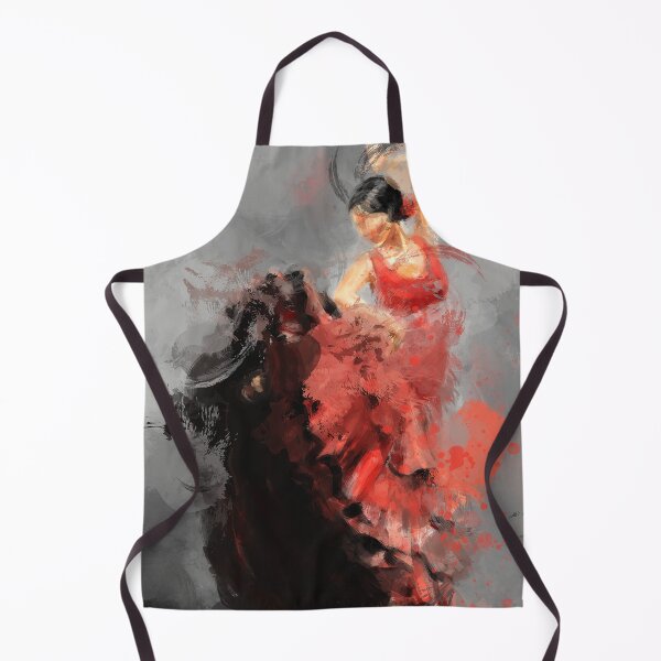Item preview, Semi Abstract Painting of a Female Flamenco Dancer with a Red Dress, Motion Particles and Dynamic Vibe  designed and sold by ibadishi.