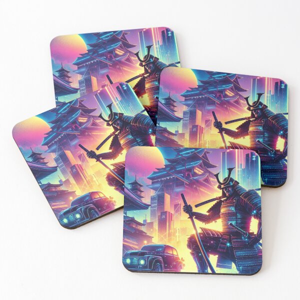 Item preview, Futuristic Samurai and Spaceships | Sci-Fi Cyberpunk Wall Art | Japanese Warrior Digital Print V6 designed and sold by Brainrot25.