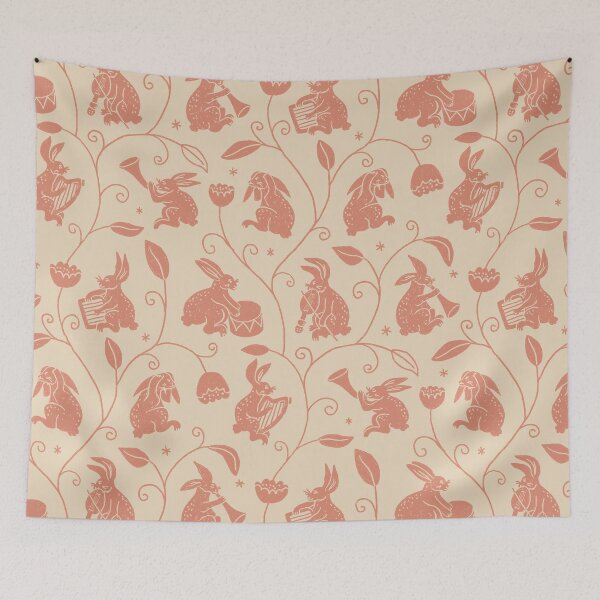 Item preview, Folk Bunny Band – Whimsical Rabbits with Instruments designed and sold by Ema Tudose.