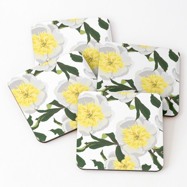 Item preview, Seamless floral pattern with white yellow peonies.  designed and sold by MatyKotiv.