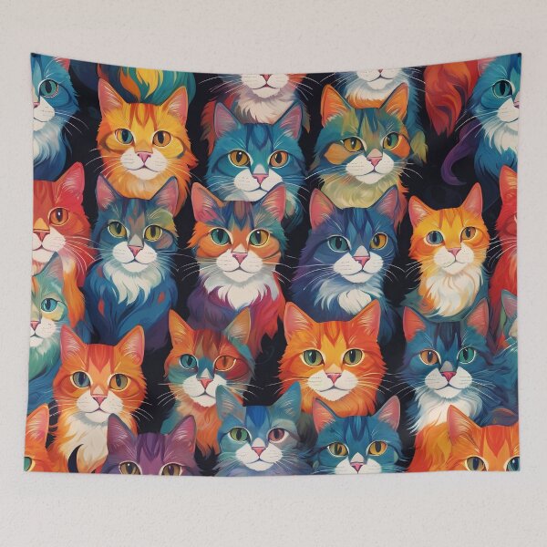 Item preview, Cat Colorfull Pattern Design Illustration designed and sold by Erlin Rudho.