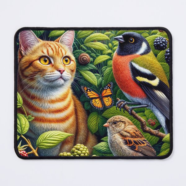 Item preview, Cat Conversing with Birds designed and sold by M-Y-A-R-T-.
