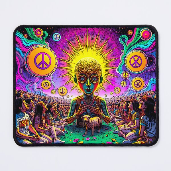 Item preview, Machine God Cult – Vintage 60s Psychedelic AI Hippie Art designed and sold by Mark Fischer.