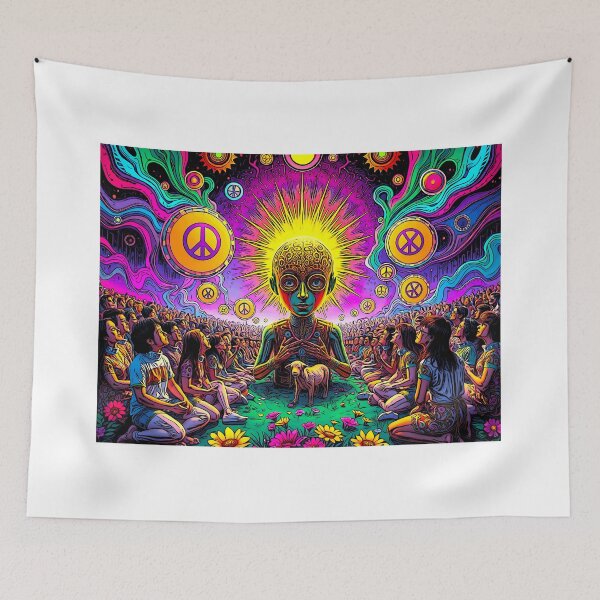 Item preview, Machine God Cult – Vintage 60s Psychedelic AI Hippie Art designed and sold by Mark Fischer.