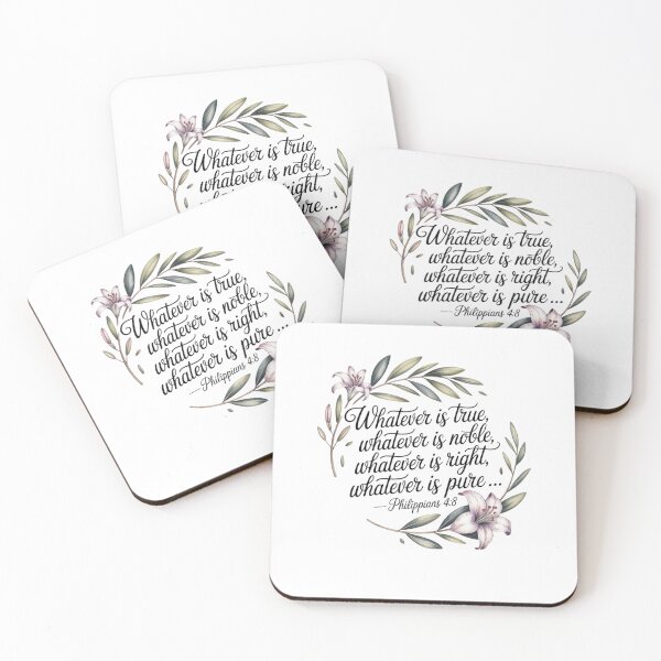 Item preview, Philippians 4:8 Bible verse quote designed and sold by Mateusz Majcherek.