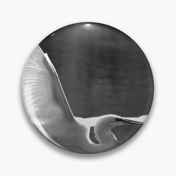 Item preview, Flying Great White Egret Black And White designed and sold by MercerImages.