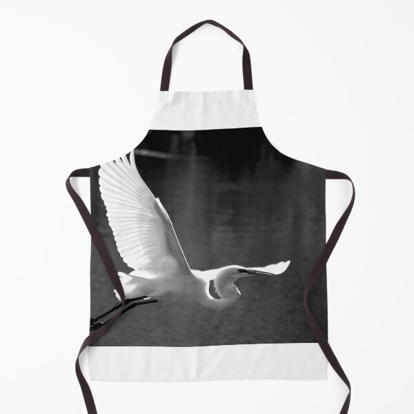 Item preview, Flying Great White Egret Black And White designed and sold by MercerImages.