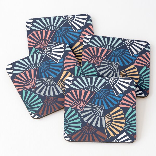 Item preview, Japanese hand fans - seamless vintage pattern designed and sold by Japan Design Prints.