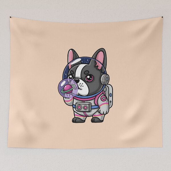Item preview, Galactic Bubble Bulldog – Space Pup Blowing Orb Art designed and sold by Fragy72.