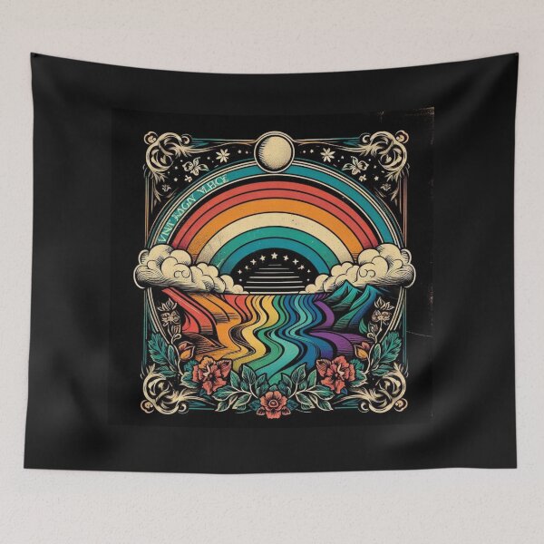 Item preview, "Retro Rainbow Pride Sunset – Vintage LGBTQ+ Art Design" designed and sold by KumarDesignLab.