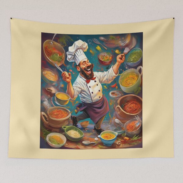 Item preview, "Joyful Chef: Vibrant Culinary Enthusiasm" designed and sold by Artisticanvas.