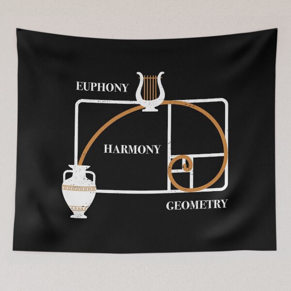 Item preview, Golden Ratio Greece: Euphony • Harmony • Geometry (distressed) designed and sold by Happy Puppy Print On Demand.