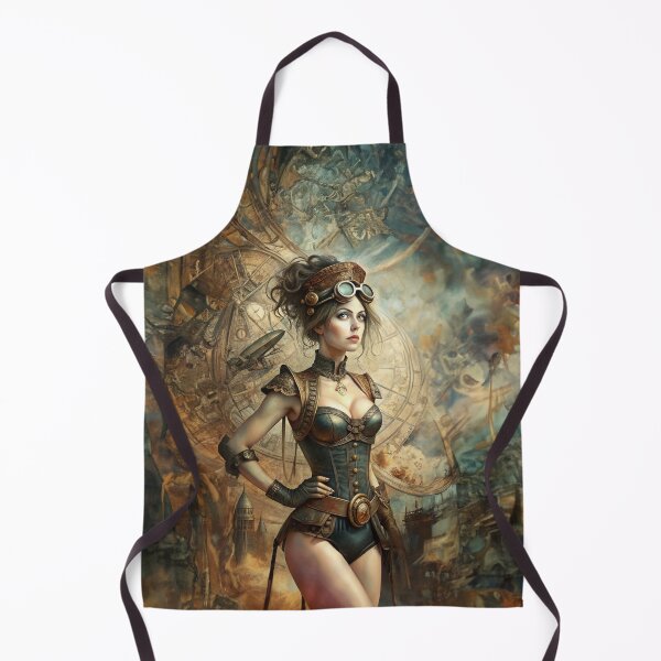 Item preview, Sexy steampunk girl contemplates the world designed and sold by Made-by-Gus.
