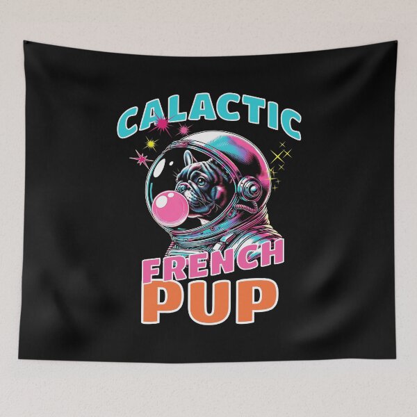Item preview, Calactic French Pup – Neon Bubble Helmet Dog Design designed and sold by Fragy72.