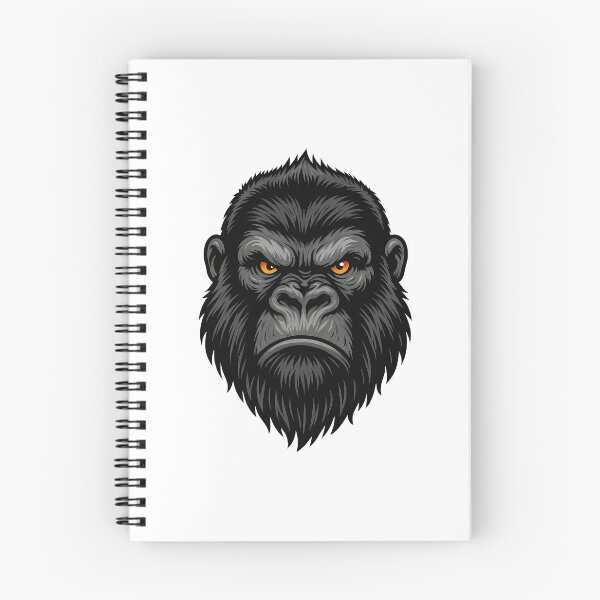 Item preview, Fierce Gorilla Face Head Illustration - Jungle Animal Art for Apparel and Stickers designed and sold by ArtfulWeave.