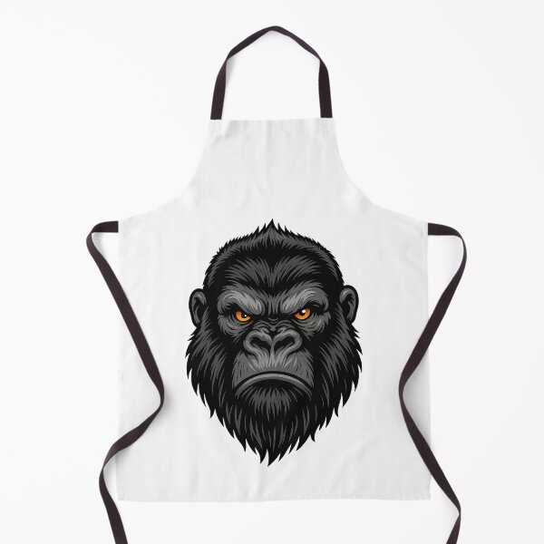 Item preview, Fierce Gorilla Face Head Illustration - Jungle Animal Art for Apparel and Stickers designed and sold by ArtfulWeave.