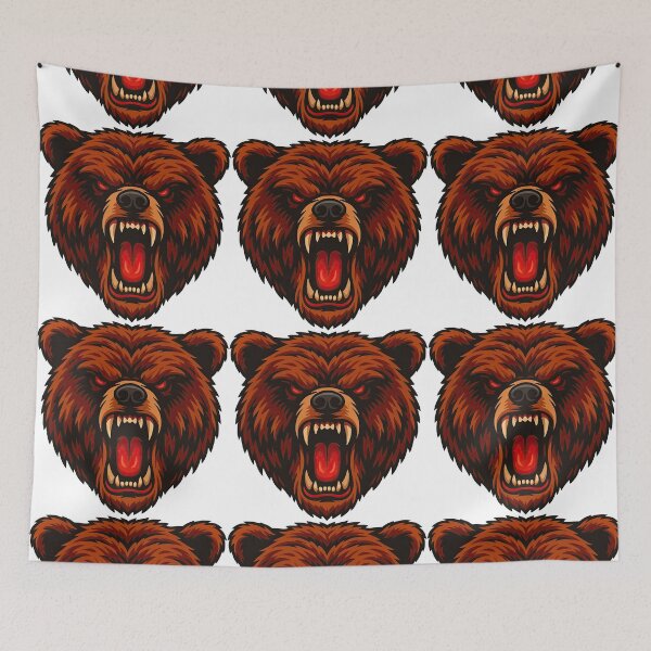 Item preview, Roaring Grizzly Bear Face - Wild Animal Illustration for Bold Designs designed and sold by ArtfulWeave.
