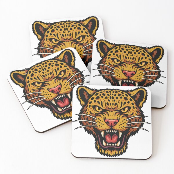 Item preview, Snarling Leopard Face Art - Bold Jungle Cat Head Illustration designed and sold by ArtfulWeave.