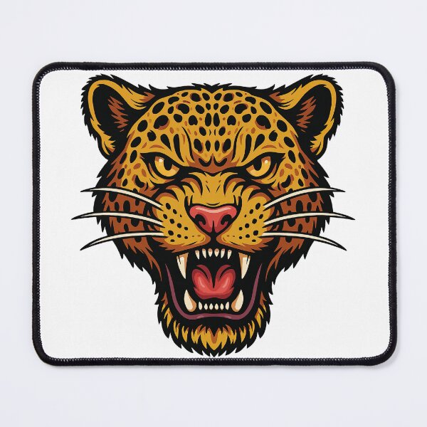 Item preview, Snarling Leopard Face Art - Bold Jungle Cat Head Illustration designed and sold by ArtfulWeave.