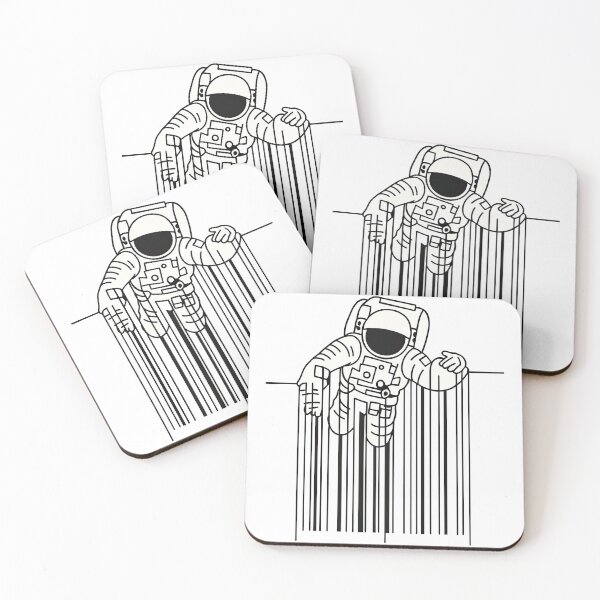 Item preview, Astronaut Floating in Space - Minimalist Black and White Space Explorer Art designed and sold by ArtfulWeave.