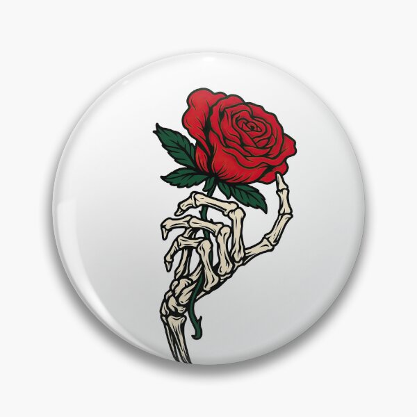 Item preview, Skeleton Hand Holding Rose – Gothic Floral Tattoo Style designed and sold by ArtfulWeave.