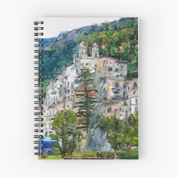 Item preview, Pintura en acuarela de la ciudad de Amalfi, Campania, Italia designed and sold by Photopat.