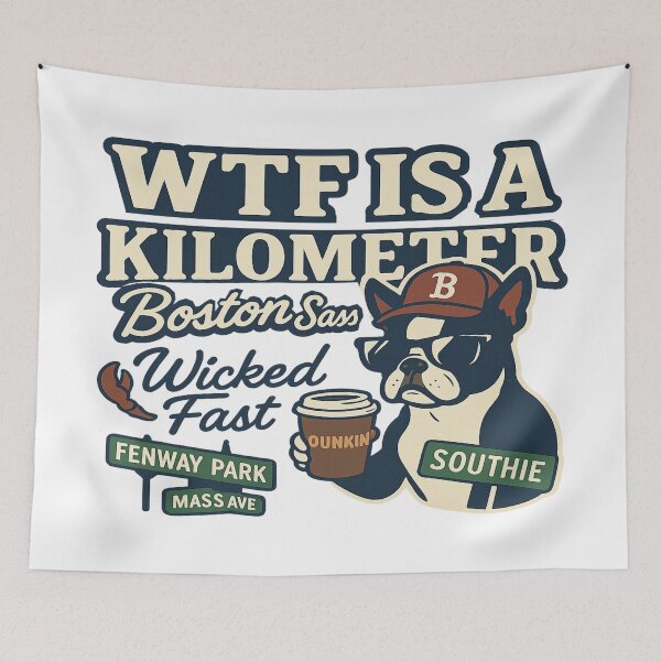 Item preview, WTF is a Kilometer – Boston Sass Patriotic Edition designed and sold by Globalcitytees.