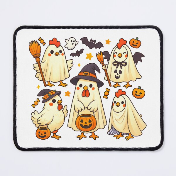 Item preview, Cute Halloween Chickens in Ghost Costumes Illustration designed and sold by ArtfulWeave.