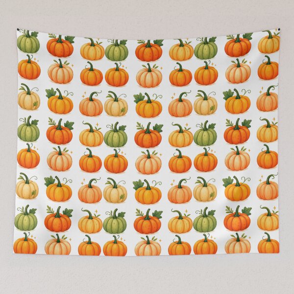 Item preview, Cute Pumpkins Watercolor Illustration Fall Autumn Harvest Design designed and sold by ArtfulWeave.