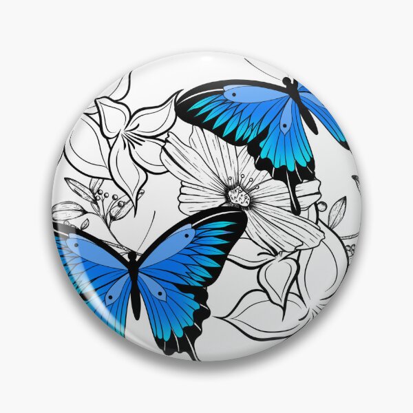 Item preview, Blue Butterflies Floral Design – Modern Botanical Art designed and sold by Martapp.