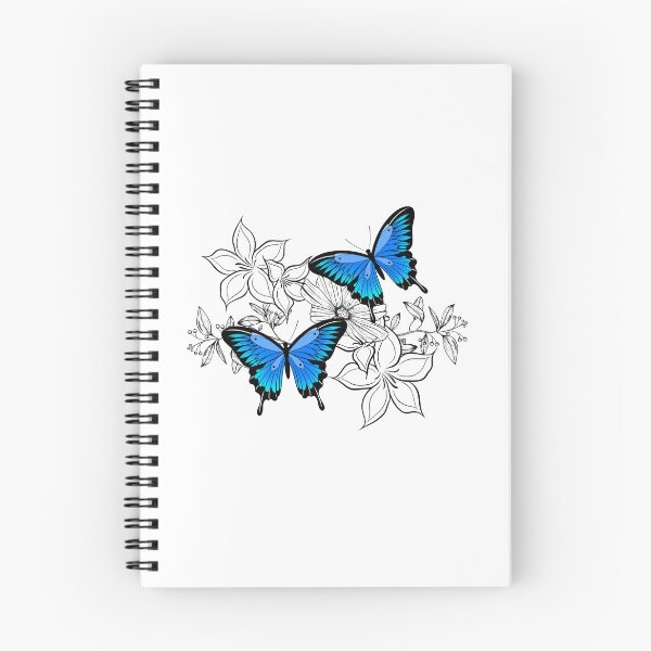 Item preview, Blue Butterflies Floral Design – Modern Botanical Art designed and sold by Sock Garden.