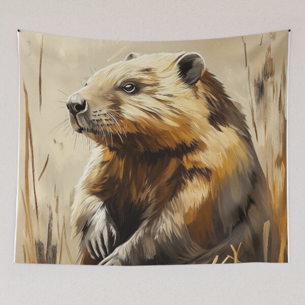 Item preview, Stunning Beaver Painting for Home & Office designed and sold by LazyOwlStore.