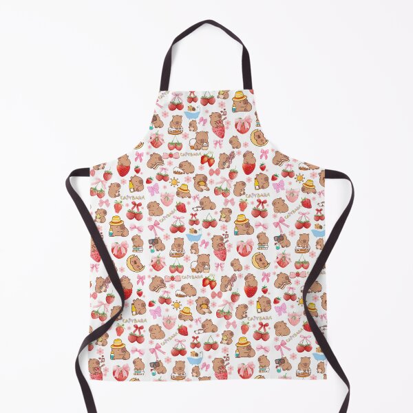 Item preview, Capybaras strawberries, coquette bows & flowers Seamless pattern designed and sold by Fantacaroo Designs.