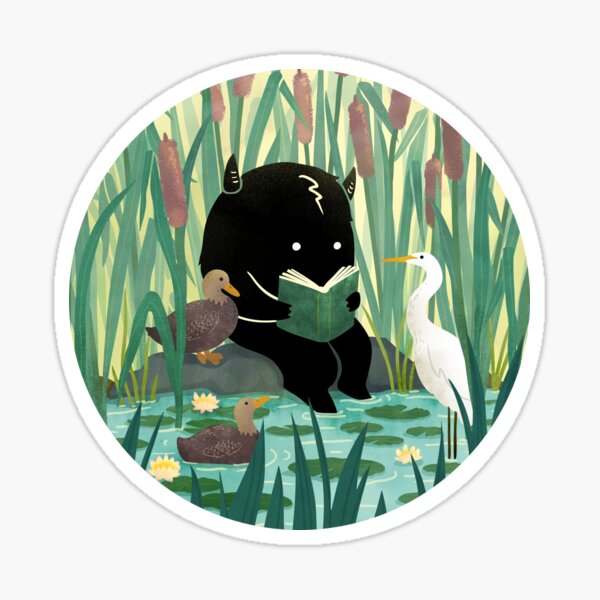 Item preview, A Quiet Lake Spot – Book Lover Monster  designed and sold by littleclyde.
