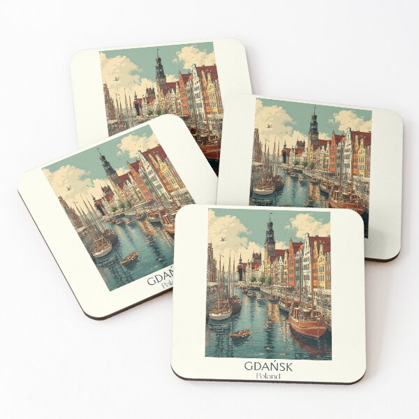 Item preview, Gdańsk Harbor Poster – Vintage Polish Coastal City Art designed and sold by TuncGK.