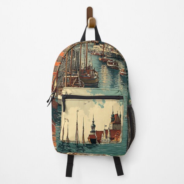 Item preview, Póster del puerto de Gdansk: arte urbano costero polaco vintage designed and sold by TuncGK.