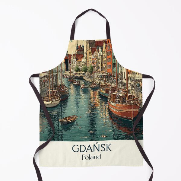 Item preview, Gdańsk Harbor Poster – Vintage Polish Coastal City Art designed and sold by TuncGK.