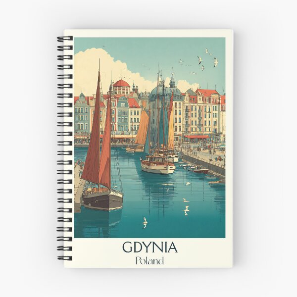 Item preview, Gdynia Poland Poster – Modernist Seaport Retro Print designed and sold by TuncGK.