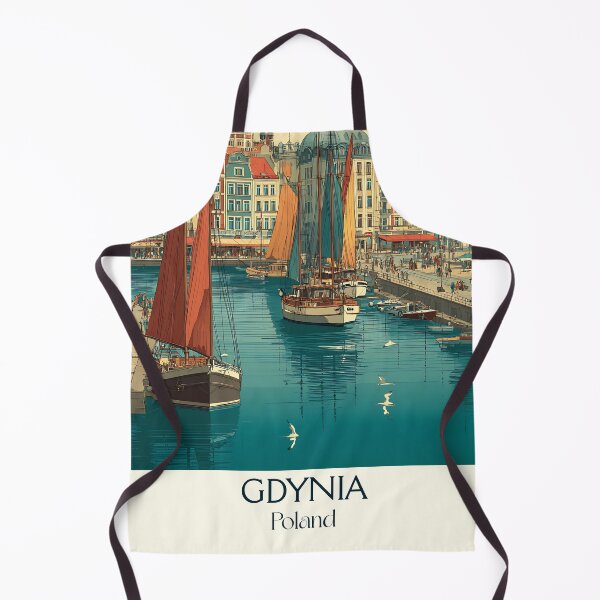 Item preview, Gdynia Poland Poster – Modernist Seaport Retro Print designed and sold by TuncGK.