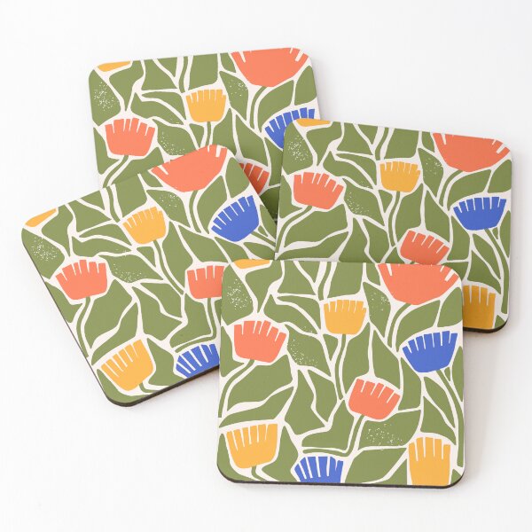 Item preview, Vibrant folk art floral pattern designed and sold by BLITZNBLING.