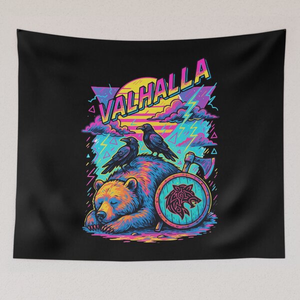 Item preview, Oso vikingo Hugin Munin Cuervos Valhalla Nórdico designed and sold by TomFrontierArt.