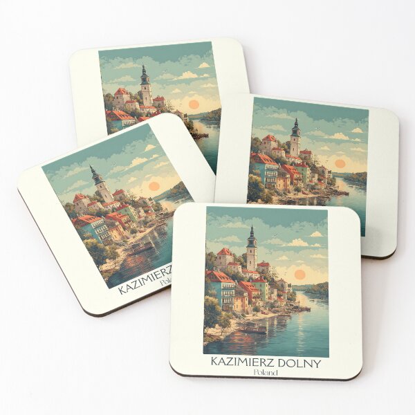 Item preview, Kazimierz Dolny Poster – Artistic Polish River Town Print designed and sold by TuncGK.