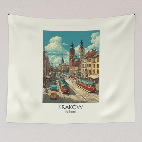 Item preview, Kraków Poster – Poland’s Cultural Capital in Retro Art designed and sold by TuncGK.