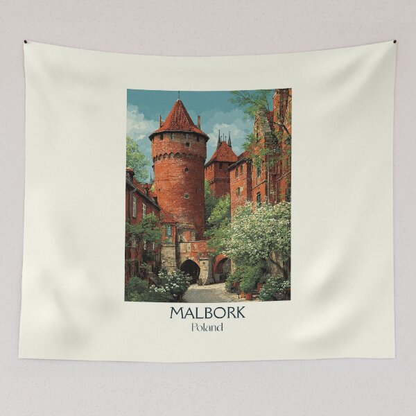 Item preview, Malbork Castle Poster – Teutonic Fortress in Vintage Style designed and sold by TuncGK.
