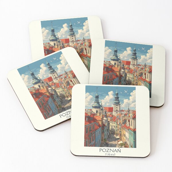 Item preview, Poznań Poster – Colorful Polish Market Square Retro Design designed and sold by TuncGK.