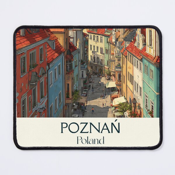 Item preview, Poznań Poster – Colorful Polish Market Square Retro Design designed and sold by TuncGK.